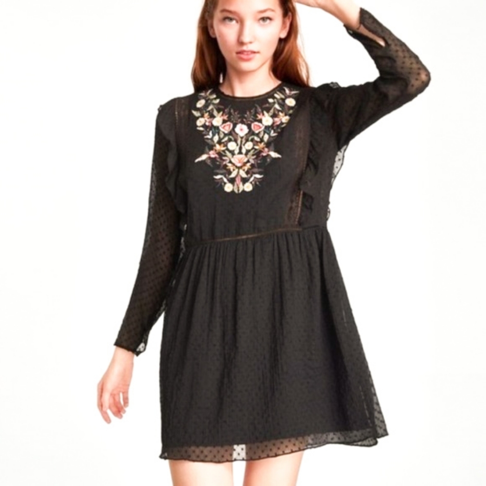 Zara Trafaluc | Swiss Dot Embroidered Dress